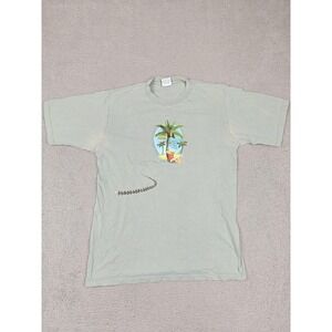 Vintage Caribbean Soul Shirt Mens XLT Green Coconut Telegraph Graphic USA 1999